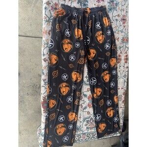 Bioworld Naruto Logos Symbols Black Sleep Lounge Pants